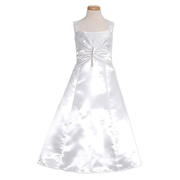 Rain Kids White Sleeveless Rhinestone Pageant Dress Little Girl 2T-14 - SophiasStyle.com